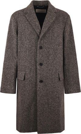 Dries Van Noten Grijze Wollen Winterjas - Heren - Mantel - Grijs - L - Wol - Jassen