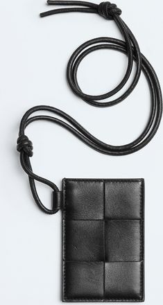 Bottega Veneta Cassette Badge Holder - Black - Woman - 50% Lamb Skin & 50% Calf Skin