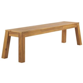 Beliani Beliani - Banco De Comedor Para Jard&iacute;n De 3 Plazas De Madera Laminada De Acacia Asiento De Madera Clara R&uacute;stico Exterior Interior Livorno