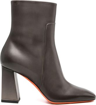Santoni 90mm leather ankle boots - women - Calf Leather/Calf Leather/Rubber/Calf Leather - 37 - Grey