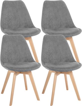 Clp Clp - Set De 4 Sillas De Comedor Linares Gris Pana