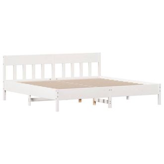 Berkfield Home Beautiful Bed Frame without Mattress White 200x200 cm Solid Wood Pine