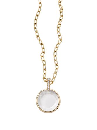 Loquet London 18K yellow gold diamond Lyra Locket necklace