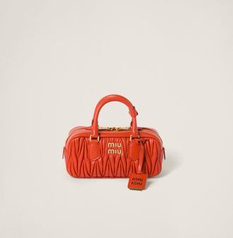Miu Miu Arcadie Matelass&eacute; Nappa Leather Bag, Woman, Orange