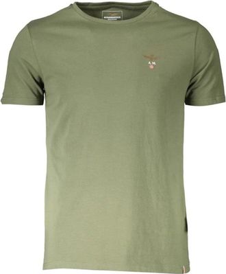 Aeronautica Groene Katoenen Crew Neck T-Shirt - Heren - T-shirts - Groen - L - Katoen - Tops