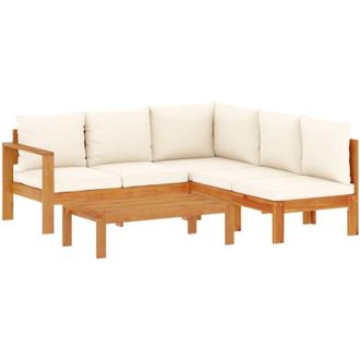 vidaXL 4 Piece Garden Sofa Set with Cushions Solid Wood Acacia vidaXL