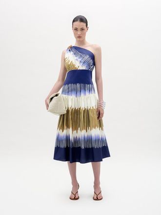 Silvia Tcherassi Catalina Dress in Navy Mustard Abstrac at Nordstrom, Size Small