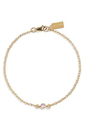 Set & Stones Cubic Zirconia Birthstone Pendant Bracelet in Gold /October at Nordstrom