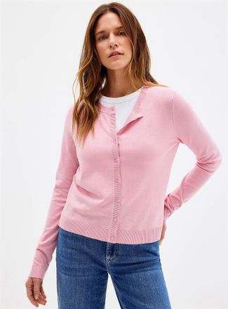Contemporaine Womens Fine-knit crew-neck Cardigan Sweater