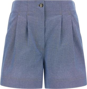 Moncler Grenoble Chambray Shorts - Dames - Denim shorts - Blauw - S - Katoen - Korte Broeken