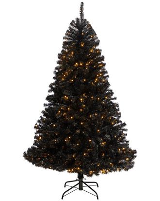 Nearly Natural 6ft Black Artificial Christmas Tree