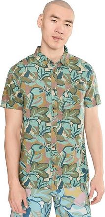 O'Neill OG Print Standard Short Sleeve Woven Shirt Mens Clothing Blue Fusion : 2XL, Cotton/Linen/Lyocell