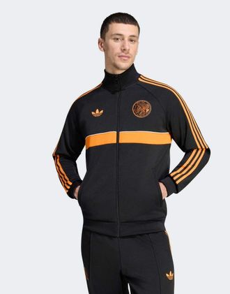 adidas Ajax Amsterdam Originals giacca della tuta nera-Nero