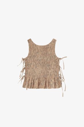 Ganni Burro Smock Top in Printed Stretch - Size 10/12 Organic Cotton