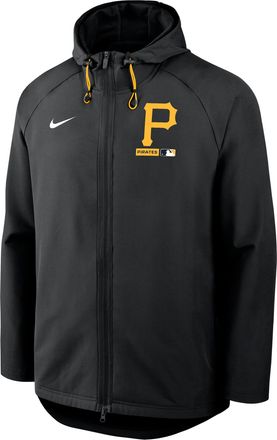 Nike Pittsburgh Pirates Authentic Collection Nike Mens Therma-FIT MLB Full-Zip Hooded Jacket in Black | 04HC087NPTB-FHP