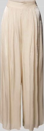 Rinascimento Rinascimento Wide Leg Hose aus flie&szlig;endem Stoff mit elastischem Bund in Beige, Gr&ouml;&szlig;e XL