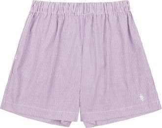 Sporty & Rich Shorts a righe in popeline - Viola