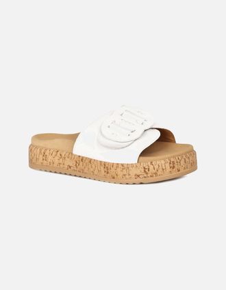 Gabor Womens Kirby Womens Mule Sandals - White - Size: 6.5