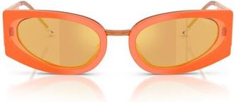 Diesel 54mm Cat Eye Sunglasses in Bilayer Orange /Rose Gold at Nordstrom