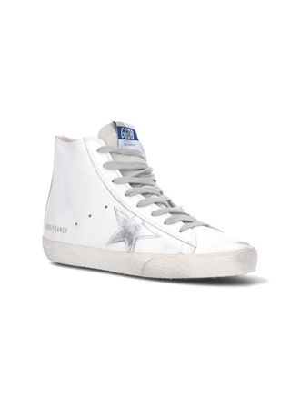 Golden Goose Leather High-Top Sneakers - White