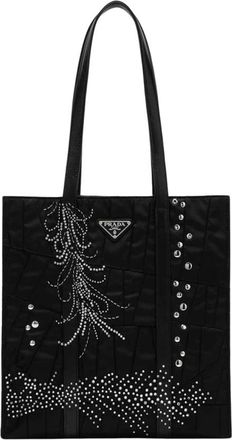 Prada Borsa Shopping Media - Dames - Shoppers - Zwart - ONE Size - Nylon - Tassen