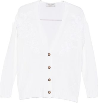 Ermanno Scervino Womens V-Neck Cotton Blend V-Necked Cardigan