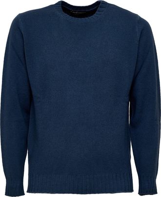 FILIPPO DE LAURENTIIS Wool Cashmere Ribbed Crewneck Sweater