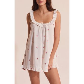Etam Riviere Cherry Print Cotton Nightgown in Ecru at Nordstrom, Size X-Large
