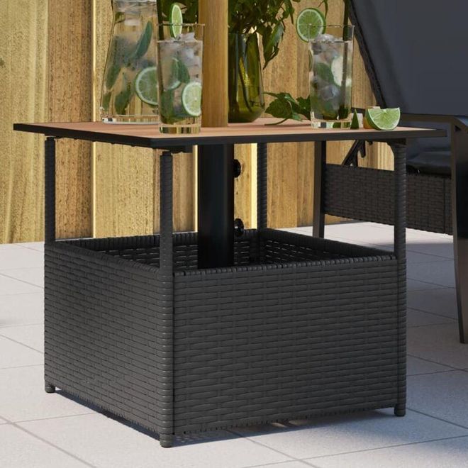 Table De Jardin Ronde Noire 60 Cm - Plastique PP, Résistante UV, Pour Balcon Terrasse - 3