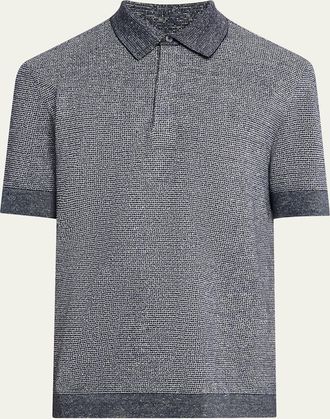 Ermenegildo Zegna Mens Heathered Polo