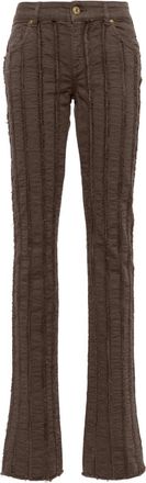 Blumarine striped straight-leg trousers - women - Elastane/Cotton - 42 - Brown