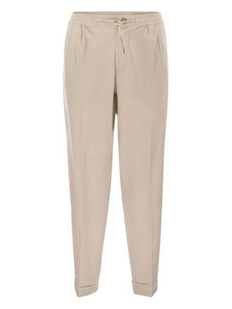 Fedeli Harvard geplooide straight broek - Beige