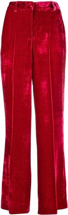 P.A.R.O.S.H. velvet wide-leg trousers - women - Viscose/Silk - L - Red