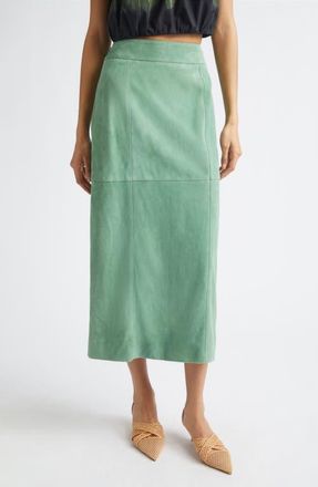 Ulla Johnson Orion Suede Pencil Skirt in Aventurine at Nordstrom, Size 10