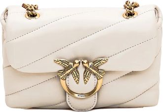 Pinko Borsa a spalla con fibbia Love Birds - Bianco