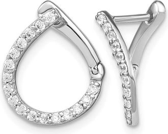 Diamond2Deal 14K White Gold 0.35 ct Lab Grown Diamond Fancy Twist Hoop Earrings VS Clarity, G-H Color