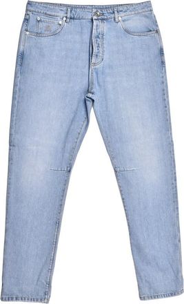 Brunello Cucinelli Light Denim Five-Pocket Jeans, Brand Size 54 (US Size 38)
