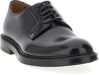 Doucal's Brushed Calf Leather Derby Oxford - Black