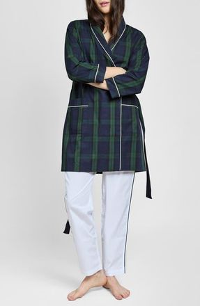 Sleepy Jones Isa Short Robe in Blackwatch at Nordstrom, Size X-Large