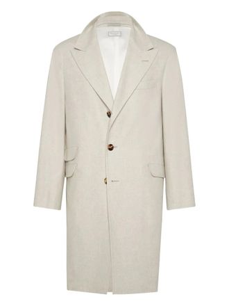 Brunello Cucinelli cashmere button coat - men - Cashmere - 54 - Neutrals