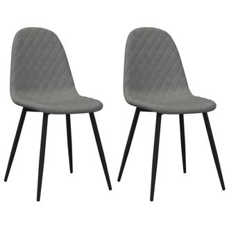 vidaXL Vidaxl - Sillas De Comedor 2 Unidades Terciopelo Gris Claro