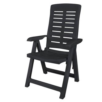 Berkfield Home Comfortable 9 Piece Outdoor Dining Set Plastic Anthracite in Black