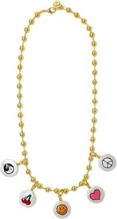 Cloverpost Squad 14K Plated 15-16mm Pearl Charm Necklace