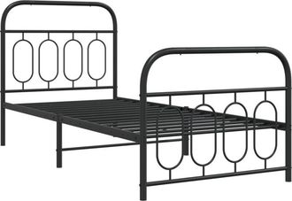 vidaXL Estructura cama sin colchón con estribo metal negro 80x200 cm Vidaxl