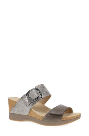 Dansko Shannon Platform Wedge Slide Sandal in Pewter/Taupe at Nordstrom, Size 11.5-12Us
