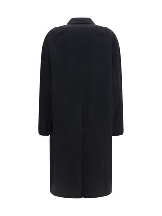 Rick Owens Mens Brad Virgin Wool Coat Black Merino Ovis Aries