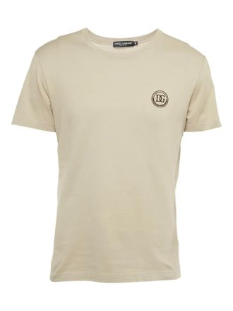 Dolce & Gabbana logo-embroidered T-shirt - Neutrals