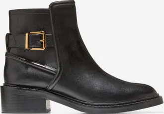 Cole Haan Womens Silvana Buckle Booties - Black Size 5.5