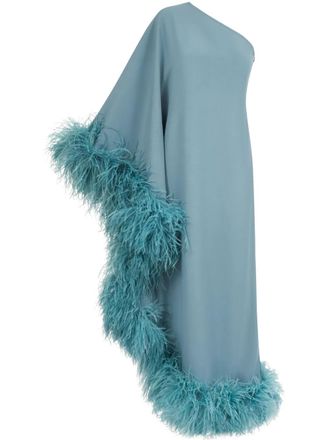 Taller Marmo Ubud dress - women - Ostrich Feather/Viscose/Acetate - 46 - Blue