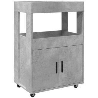 vidaXL Carrito De Bar Madera De Ingenier&iacute;a Gris Hormig&oacute;n 60x39,5x89 Cm Vidaxl